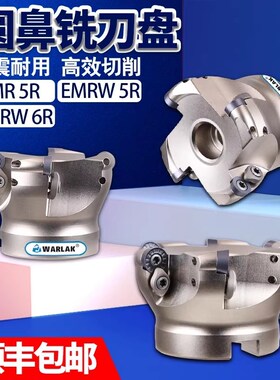数控铣刀盘加硬白色1204刀片加工中心R6开粗R5圆鼻面铣刀盘毛刀头