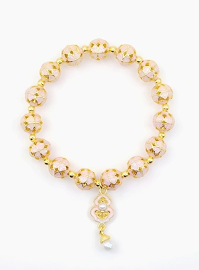 潘家园四叶草珐琅彩福禄手链