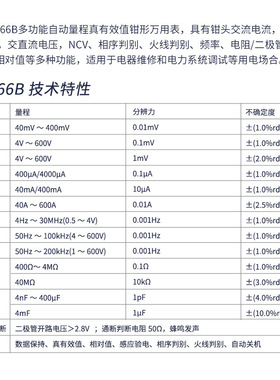 伊万厂家批发VC3266B验电相序火线判别小电流真有效值钳形万用表