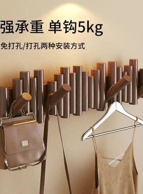 玄关挂衣钩钢琴键挂衣架墙上壁挂入户门钥匙挂钩门后实木衣服挂钩