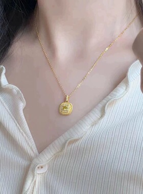 超闪小方糖黄钻时尚高级感项链