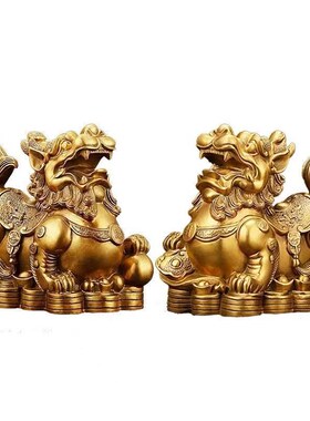 铜貔貅摆件办公室桌摆设貔恘公母一对皮丘店铺聚宝盆客厅家居装饰
