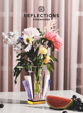 礼物Reflections Copenhagen反射哥本哈根乔迁女生粉水晶花瓶