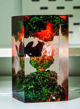 跨境HTTYT树脂灯驯龙高手夜煞白煞树脂夜灯摆件情人节礼物