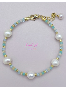 INS甜美风水晶淡水珍珠时尚首饰手链显白轻奢闺蜜节日生日礼物