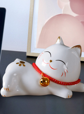 酒柜装饰品摆件陶瓷客厅摆件招财猫创意现代简约家里家居软装饰品