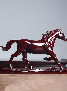 血檀一马当先摆件实木马属相桌面家居饰品木雕工艺品送礼收藏中式