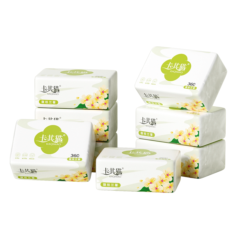 卡其猫超韧加厚纸巾抽纸家用实惠装批发