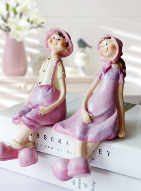创意欧式现代田园家居酒柜装饰品结婚礼物吊脚娃娃情侣人物小摆件