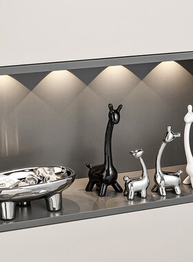 玄关轻奢高档一家四口小鹿家居装饰品摆件客厅电视柜酒柜套装组合