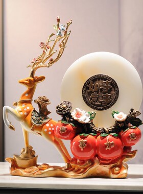 梅花鹿装修搭配摆件节节高升鹿 软装公司装饰品工艺装潢摆件家用