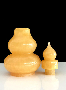 天然玉石空心黄玉葫芦摆件开业乔迁招财吉祥礼品客厅玄关装饰中式