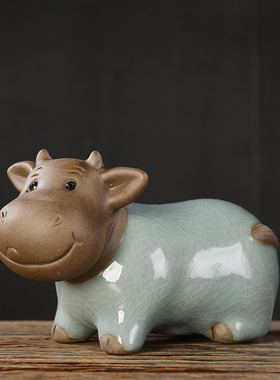 陶瓷牛摆件招财可爱萌牛电视柜桌面家居装饰品生日礼物十二生肖牛