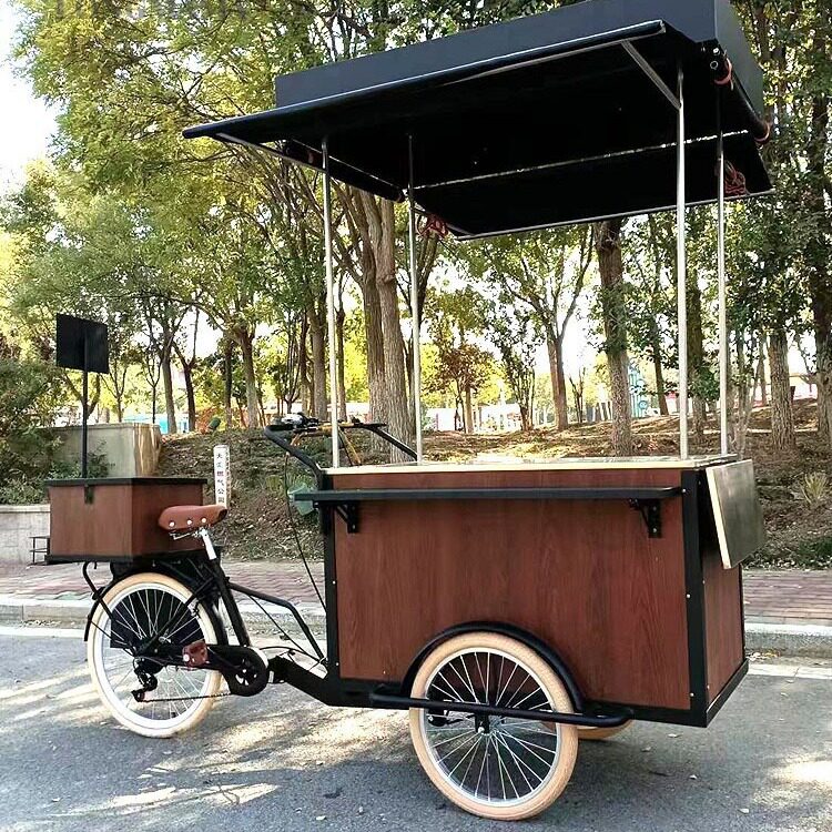 Rideable three-wheeled stall bicycle snack mall Jinjie coffee cart inverted three-wheeled night market movable dining car