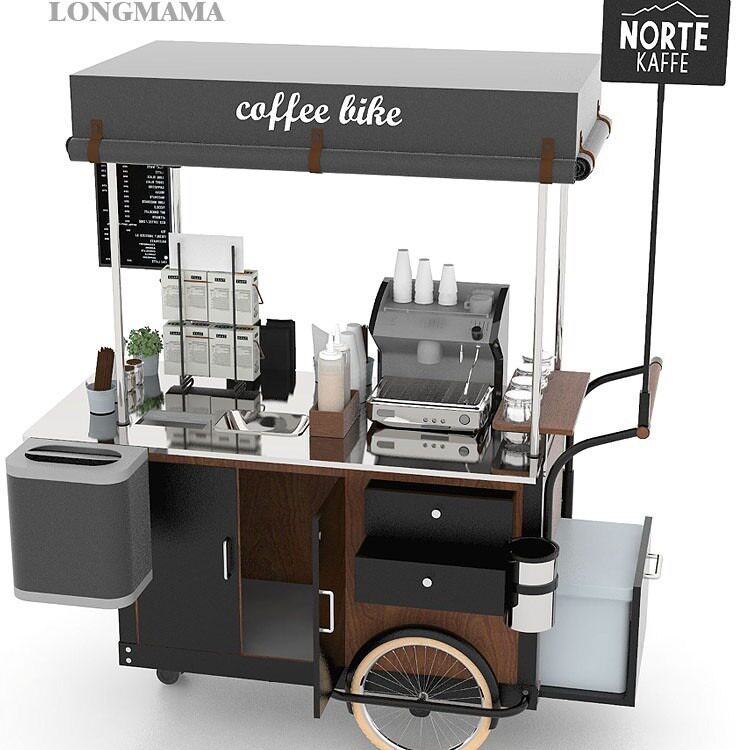 Rideable three-wheeled stall bicycle snack mall Jinjie coffee cart inverted three-wheeled night market movable dining car