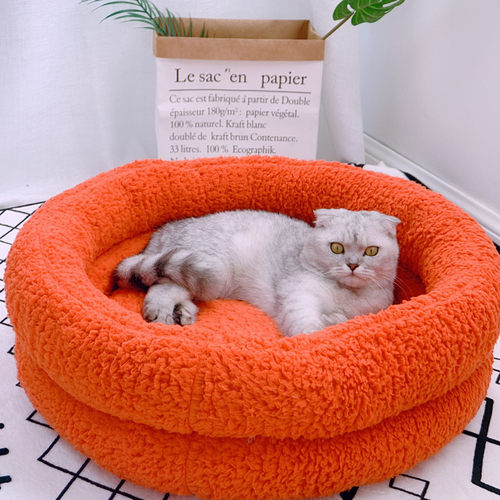 深度睡眠猫窝冬季厚实保暖小型犬泰迪狗窝封闭式挡风厚实宠物窝 - 图0