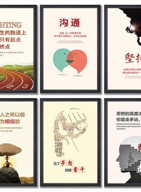办公室壁画挂画会议室海报老板字画励志公司企业文化墙装饰画标语