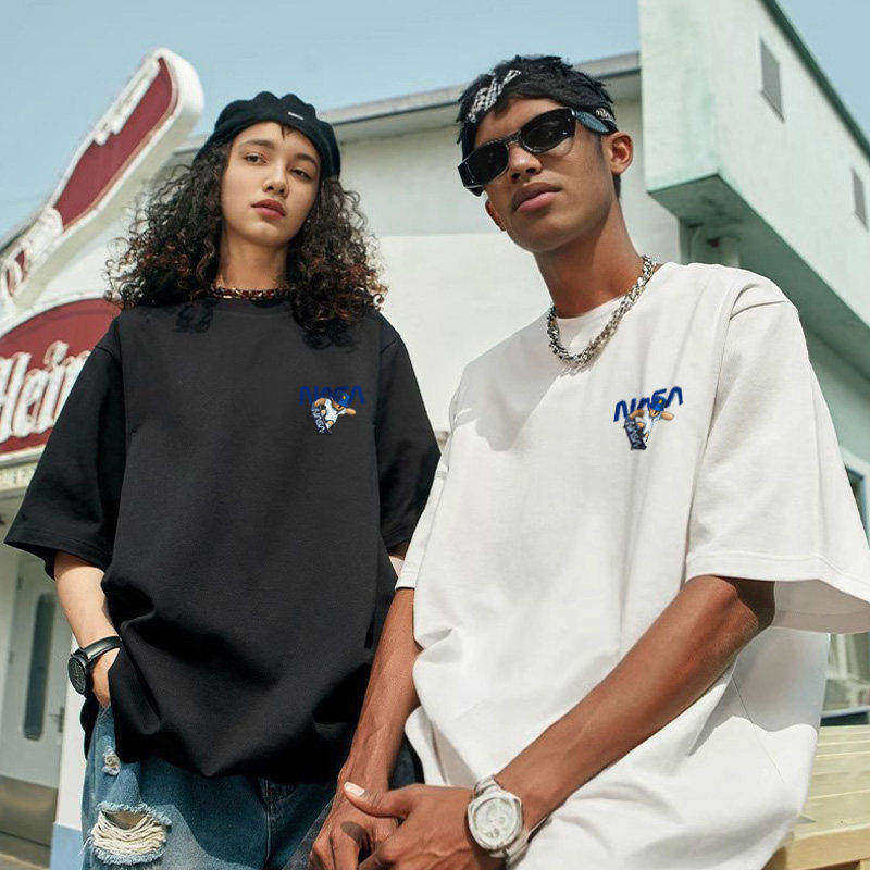 NASABSJU联名夏季新款2026男女同款个性时尚短袖潮牌印花休闲T恤