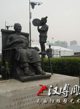 玻璃钢仿铜人物雕塑户外文化广场铸铜古代读书人物铜雕人物定制做