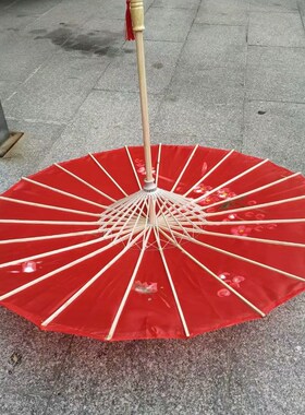 升级款走秀伞舞蹈道具伞工艺绸布演出伞广场舞装饰用伞木杆子新款