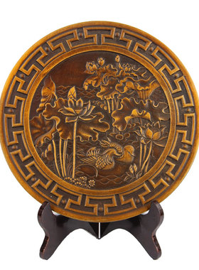 朴器 铜实心圆盘摆件大展宏图款双龙赐福款五福临门款鸳鸯款招款