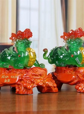招财玉貔貅摆件 大号一对办公室桌家居玄关装饰店铺开业礼品摆设