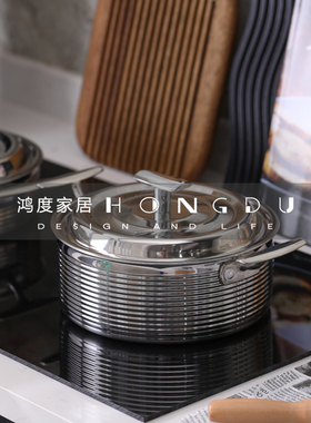 轻奢样板房间厨房摆件陈列摆设厨具套装饰锅具面包板工具组合套装