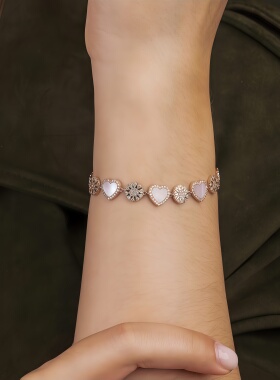 月售500+杨紫同款粉母贝爱心手链