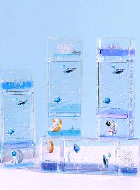 创意可爱阶梯油漏桌面摆件解压液体沙漏治愈系生日礼物儿童装饰品