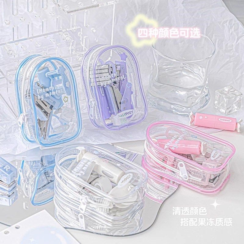 Stationery set mini stapler hole punch highlighter scissors high-looking multi-functional portable efficiency set