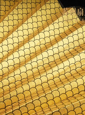 苏工扇面手工泥金扇面复古图案祥云纹竹子兰花龙鳞宣纸尺寸定制