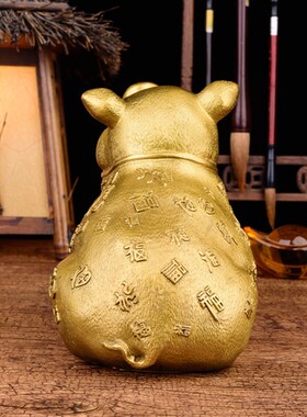 纯铜猪摆件百福猪家居客厅摆件办公室工艺品招财摆设生肖猪礼品