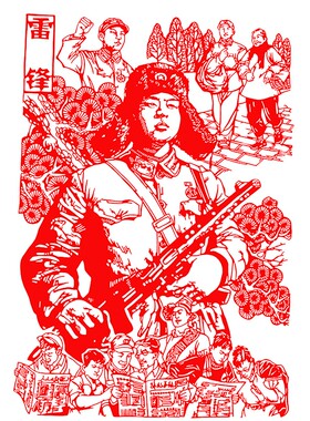 红色英雄人物剪纸图样底稿手工刻纸图案十大英雄人物模板打印底稿