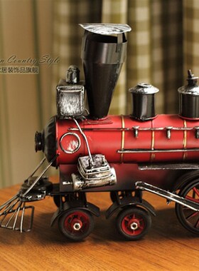 老掉牙做旧铁皮风格 40号英式蒸汽小火车头 家居饰品摆件