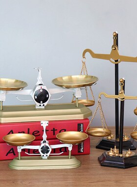 复古怀旧老式手工铁艺天平工艺秤店铺橱窗玄关装饰品摆件创意桌面