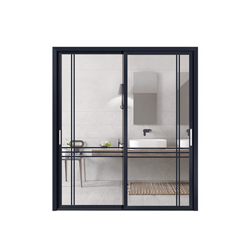 Aluminum alloy extremely narrow frame silent glass hanging sliding door