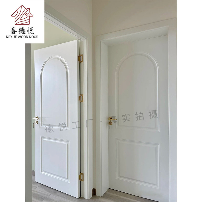 Light luxury French solid wood lacquered bedroom door