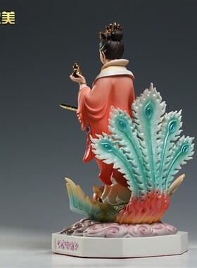 微美德化瓷12至19寸九天玄女像家用供奉娘娘神像家居陶瓷佛像摆件