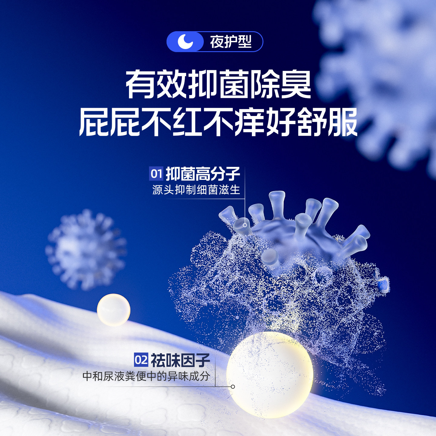 【英氏纸尿裤】日夜分护组合 升级小蓝裤 婴儿拉拉裤宝宝不红不漏