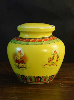 藏式民族用陶瓷宝瓶装藏空瓶八吉祥龙王地藏大号中号小号量大从优