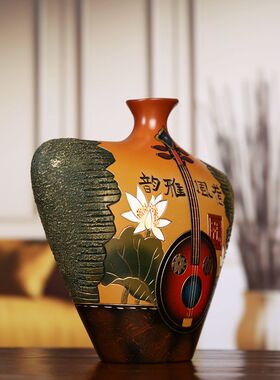 酒柜装饰摆件家居电视柜创意客厅插干花的小口花瓶玄关摆设工艺品