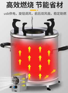 柴火灶环保气化炉炉具户外木柴猛火炉农村无烟灶台家用野营便携
