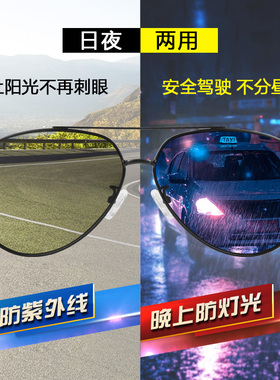 2021年新款偏光太阳镜男士变色眼镜潮墨镜开车专用日夜两用蛤蟆镜