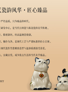 新中式景德镇手绘陶瓷工艺品鸳鸯结婚乔迁送礼装饰品客厅摆设饰品