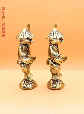 金鸡独立新中式摆件轻奢风装饰黄铜办公室工艺品文创市集创意礼品