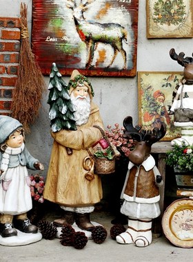 园艺超大圣诞老人冬季麋鹿摆件装扮户外花园庭院幼儿园圣诞节装饰