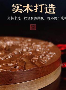 纯桃木山海镇图开过化的挂件解室内室外入户大门精雕图圆形厂家