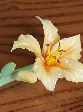 素茗《母亲花》陶瓷纯手工瓷花小摆件客厅茶桌卧室办公室桌面装饰