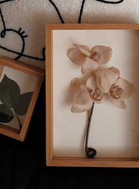实木立体干花中空徽章相框diy定制奖状收纳展示框6寸创意裱画框