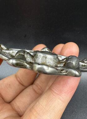 藏式天铁托甲手工錾刻大鹏鸟吊牌挂件特色文玩挂饰